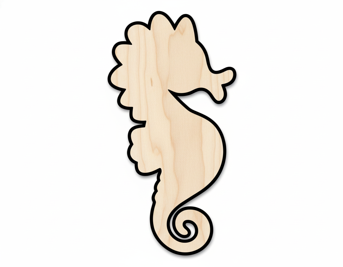 Unfinished Cute Seahorse Shape | DIY Craft Cutout | up to 46" DIY NameSigns.com