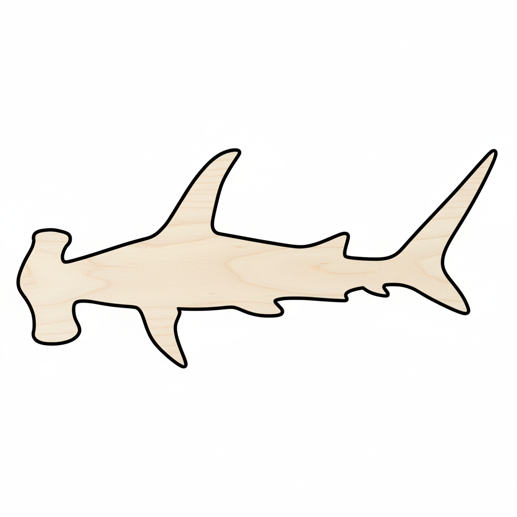 Unfinished Wood Hammerhead Shape - Ocean - Craft - up to 46" DIY NameSigns.com