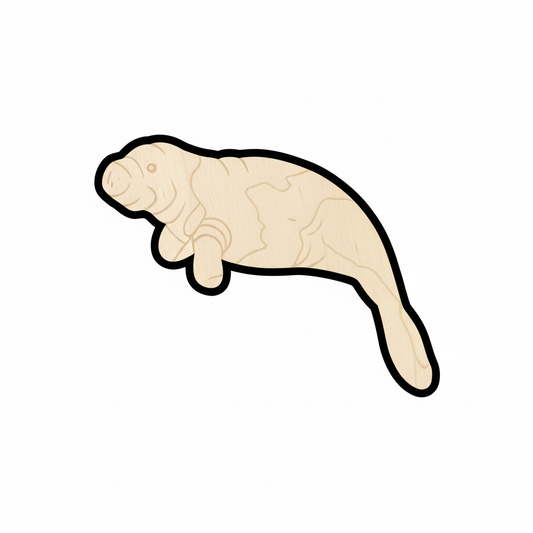 Unfinished Wood Manatee Calf Sea Cow Silhouette - Craft- up to 46" DIY NameSigns.com