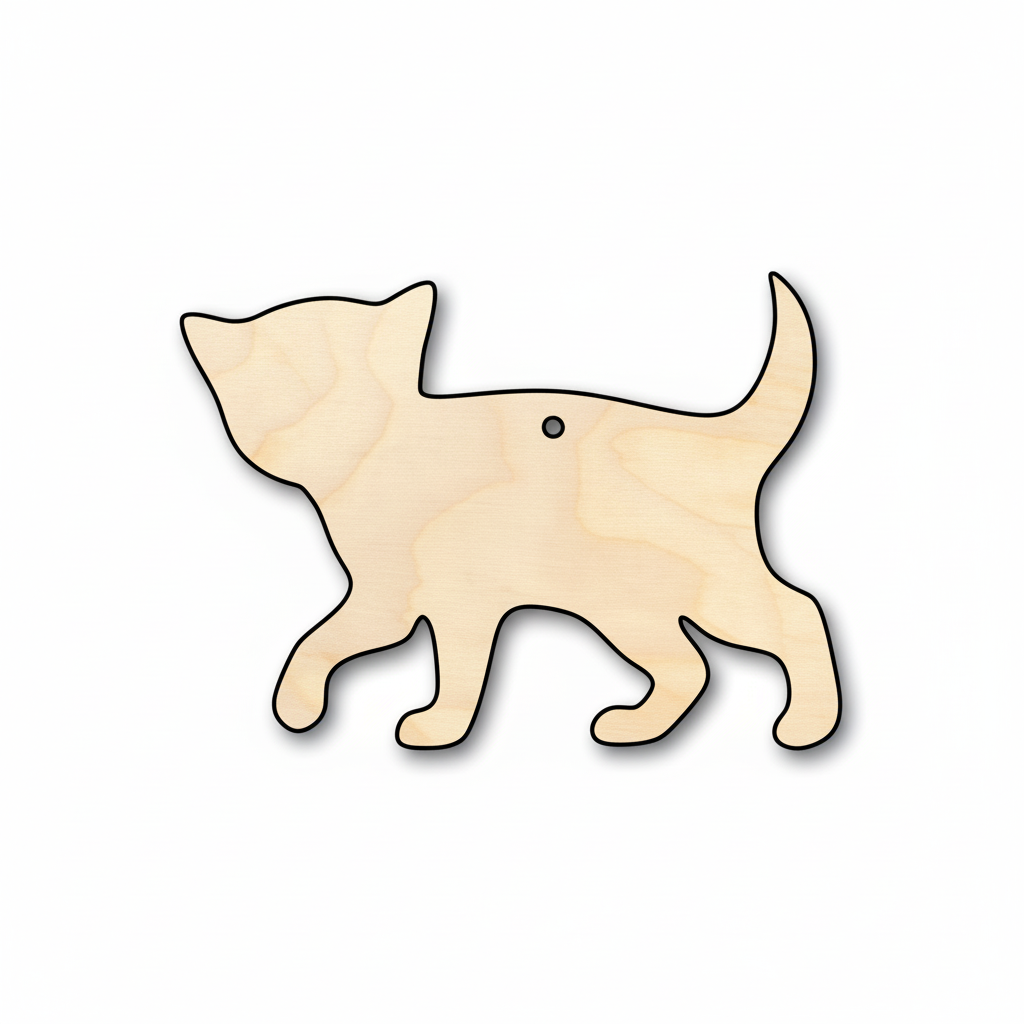 Unfinished Wood Kitten Cat Shape - Animal - Pet - Craft - up to 46" DIY NameSigns.com