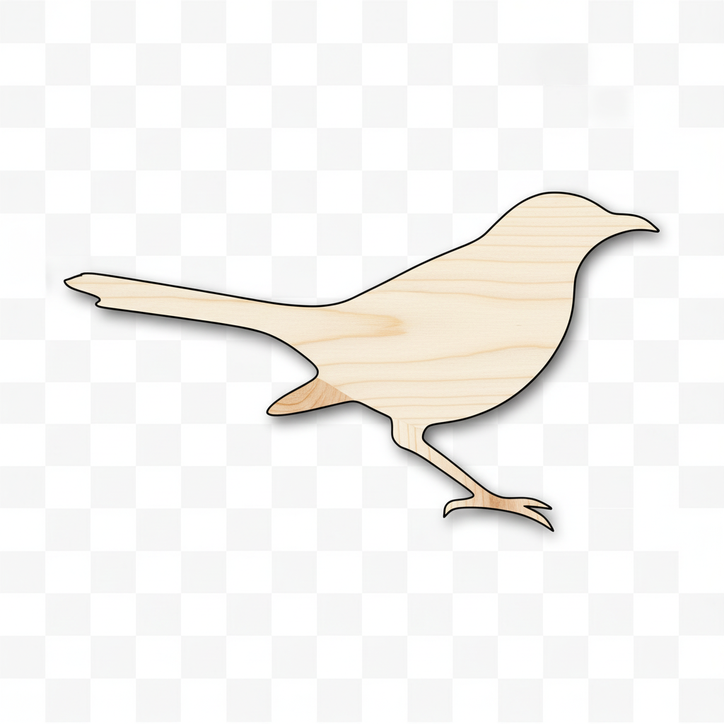 Unfinished Wood Mockingbird Shape - Bird - Wildlife - Craft - up to 46" DIY NameSigns.com