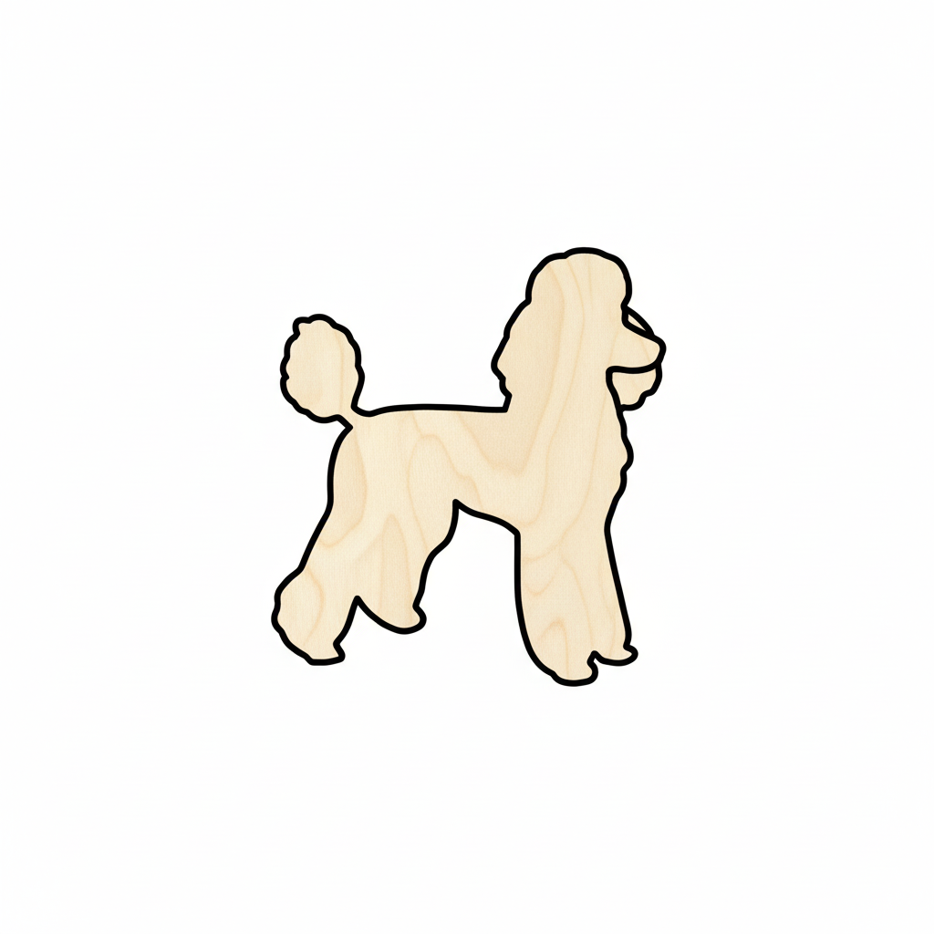 Unfinished Wood Poodle Dog Silhouette - Craft- up to 46" DIY NameSigns.com