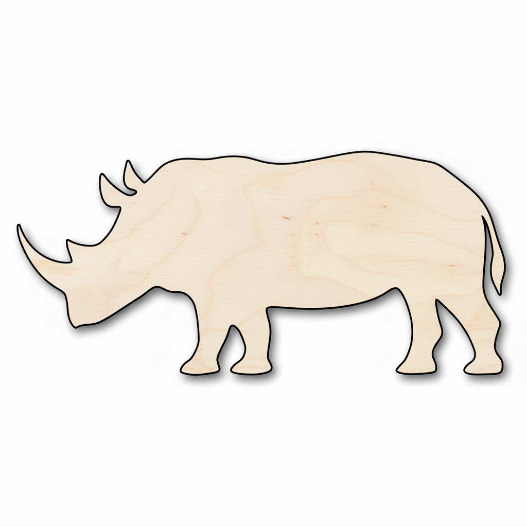 Unfinished Wood Rhinoceros Shape - Animal - Wildlife - Craft - up to 46" DIY NameSigns.com