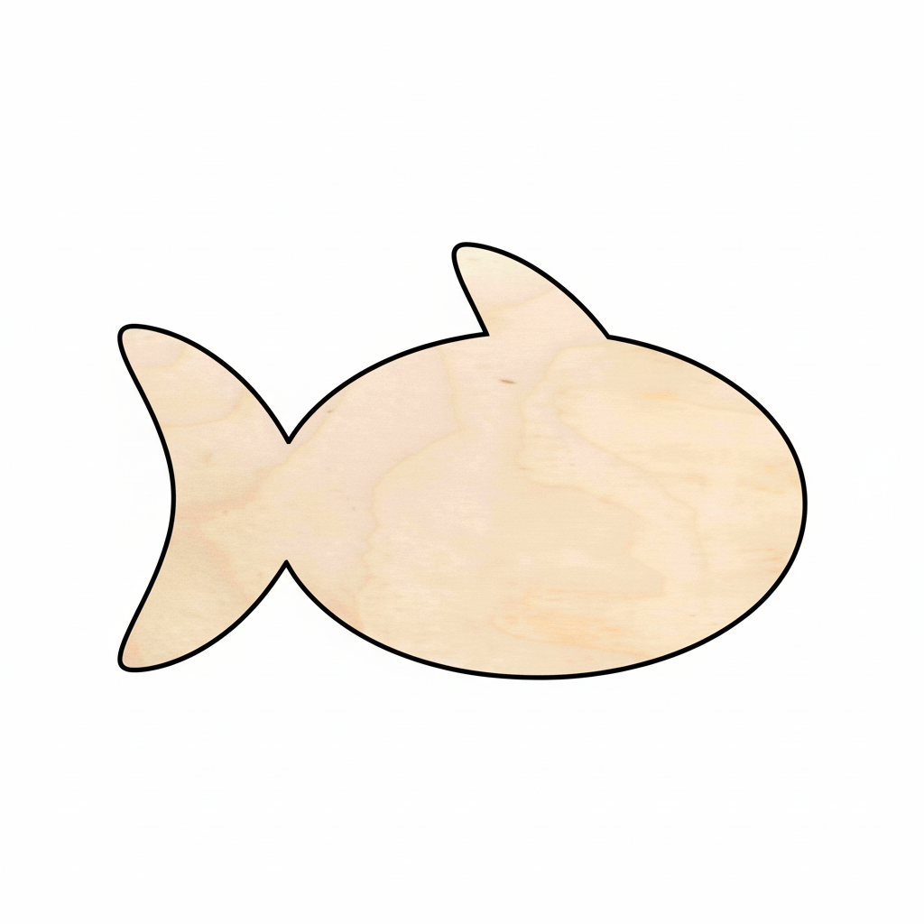 Unfinished Wood Fish Shape Silhouette - Craft- up to 46" DIY NameSigns.com