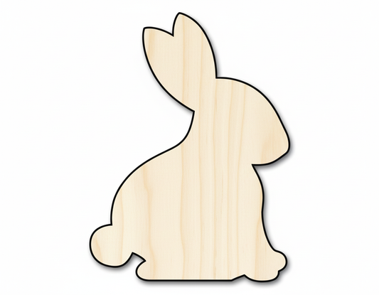 Unfinished Wood Bunny Shape - Garden Bunny Craft - up to 46" DIY NameSigns.com