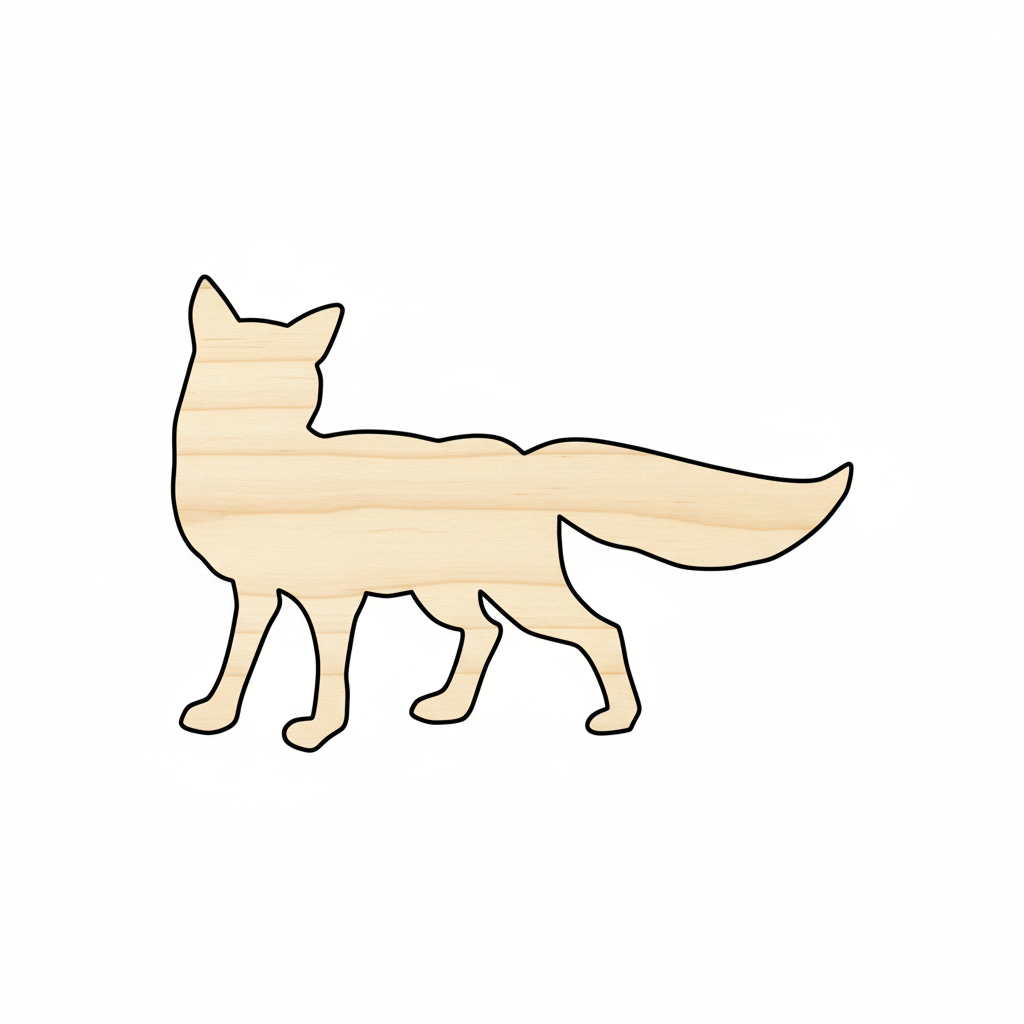 Unfinished Wood Fox Silhouette - Craft- up to 46" DIY NameSigns.com