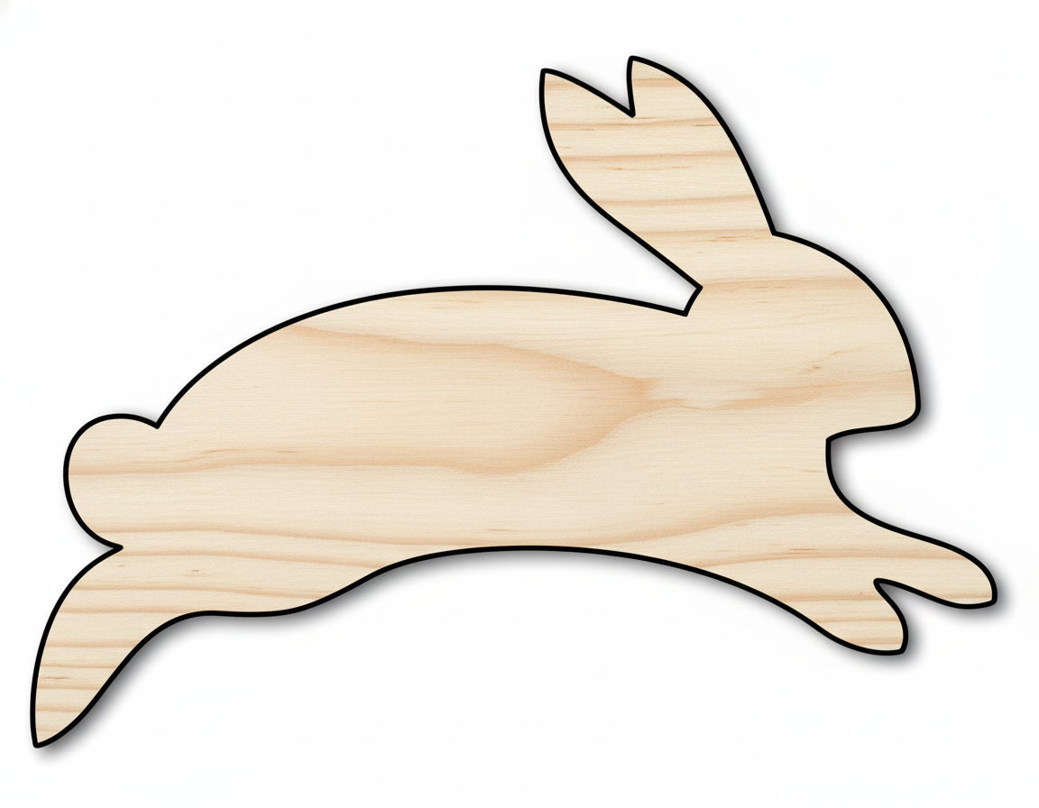Unfinished Wood Cute Bunny Shape - Easter Spring Kids Craft - up to 46" DIY NameSigns.com