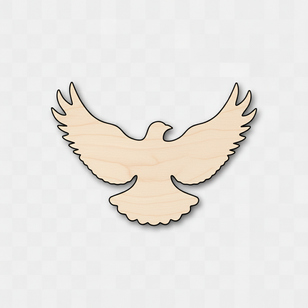 Unfinished Wood Flying Dove Shape - Bird - Wildlife - Craft - up to 46" DIY NameSigns.com