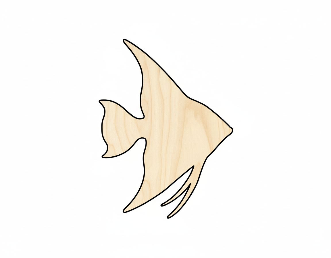 Unfinished Wood Angelfish Shape - Craft - up to 46" NameSigns.com