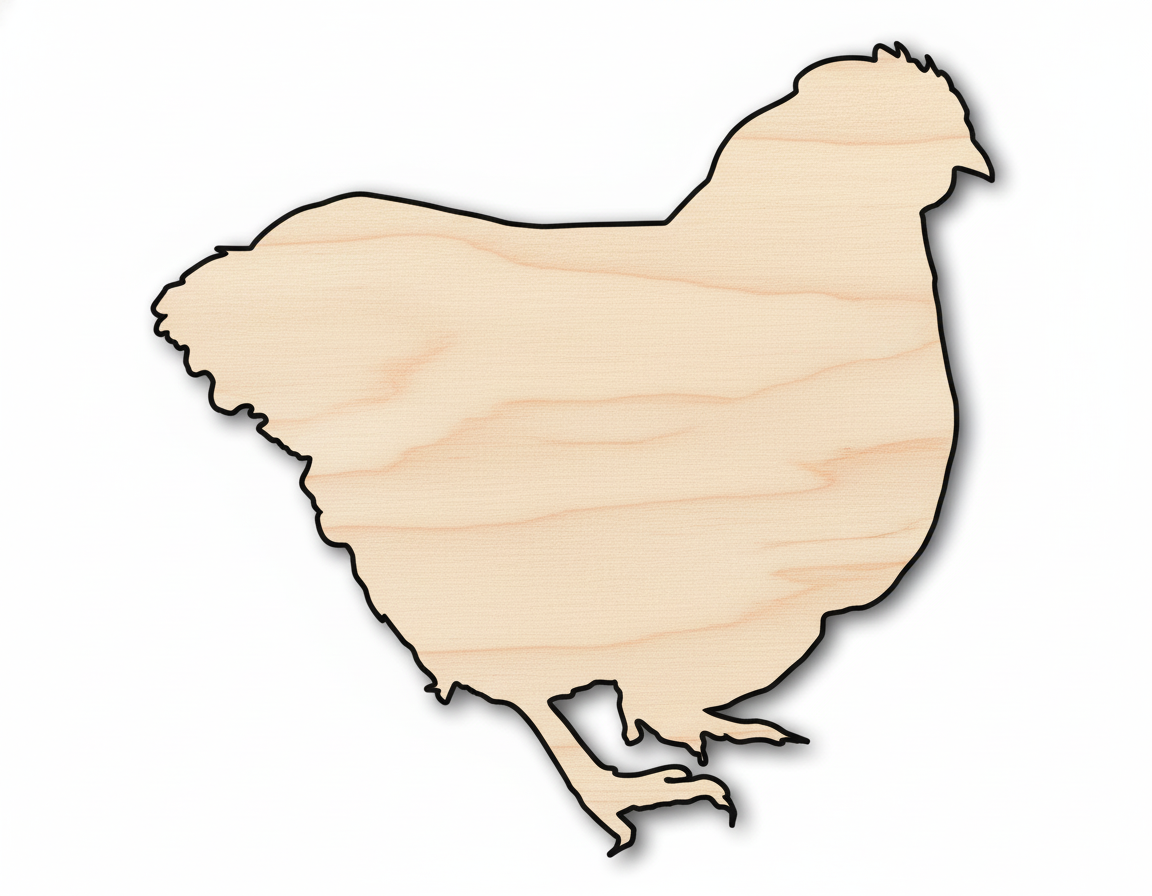 Unfinished Wood Chicken Shape - Craft - up to 46" NameSigns.com