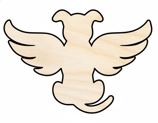 Unfinished Wood Angel Dog Shape - Pet Craft - up to 46" NameSigns.com