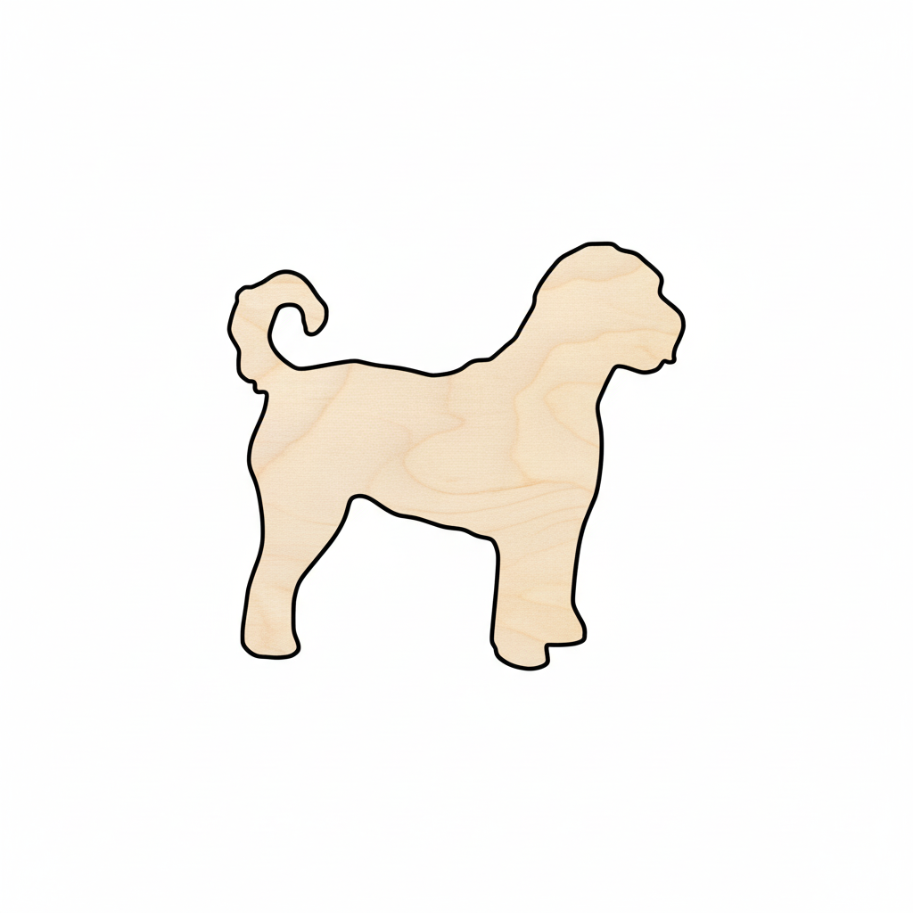 Unfinished Wood Golden Doodle Dog Shape - Craft - up to 46" DIY NameSigns.com