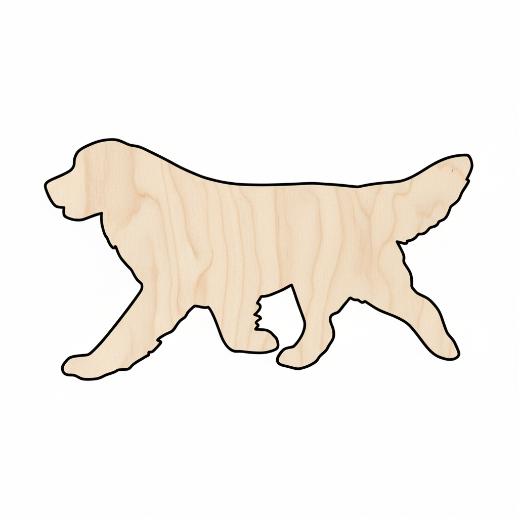 Unfinished Wood Golden Retriever Dog Silhouette - Craft- up to 46" DIY NameSigns.com