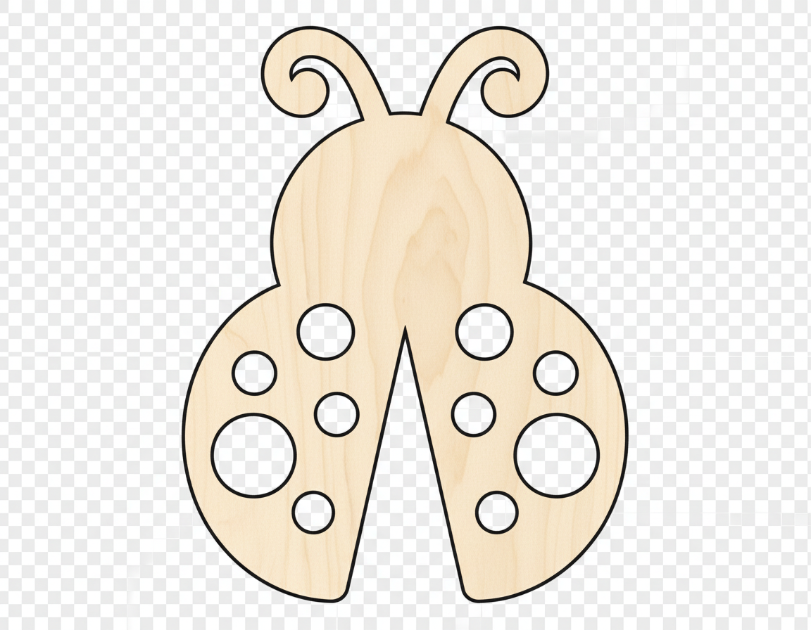 Unfinished Wood Ladybug Shape - Craft - up to 46" NameSigns.com