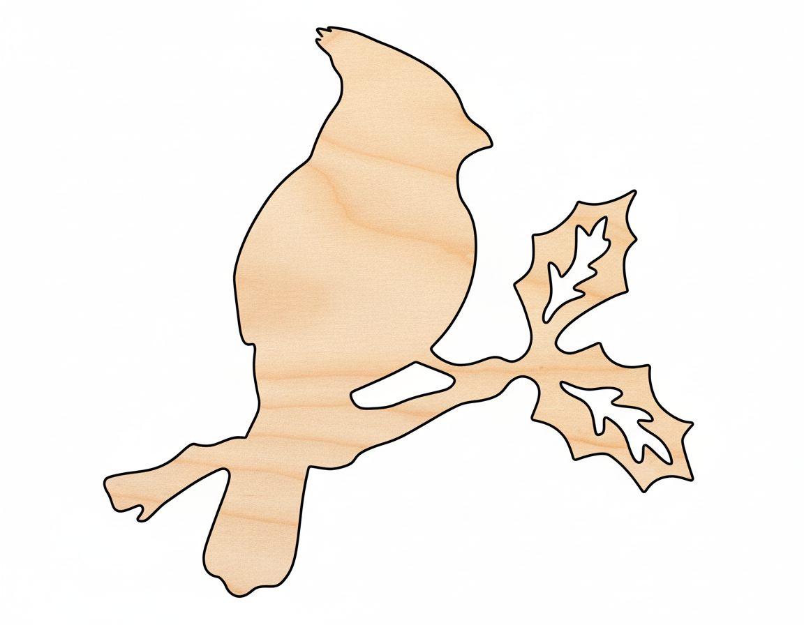 Unfinished Wood Bird on Branch Shape - Craft - up to 46" NameSigns.com