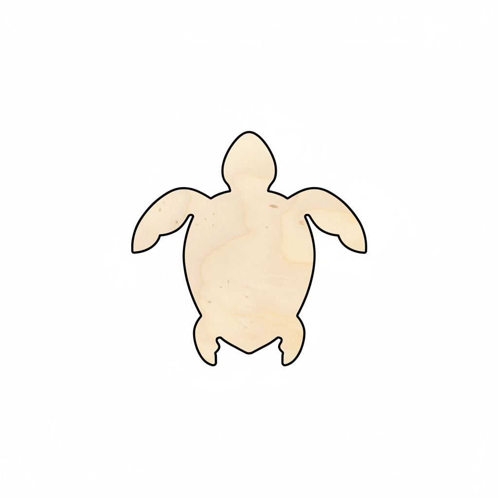 Unfinished Wood Turtle Shape - Craft - up to 46" DIY NameSigns.com