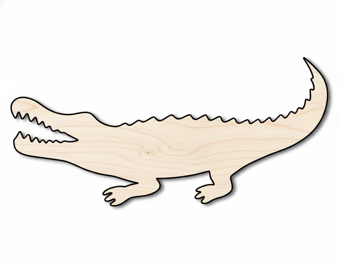 Unfinished Wood Alligator Shape | Reptile | DIY Craft Cutout | Up to 46" NameSigns.com