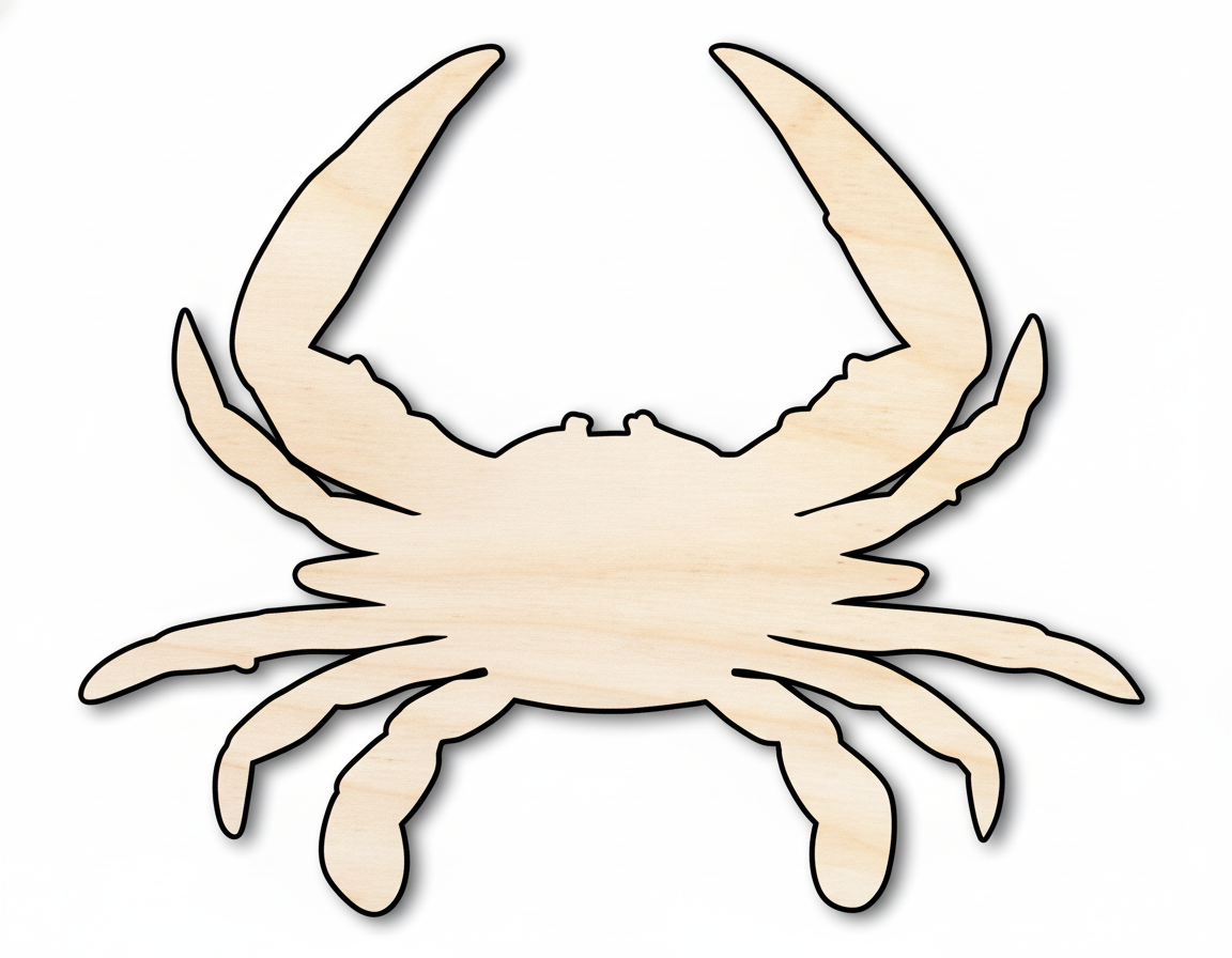 Unfinished Wood Chesapeake Blue Crab Silhouette - Animal Craft - up to 46" DIY NameSigns.com