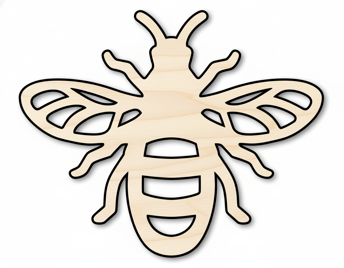 Unfinished Wood Bumble Bee Shape - Craft - up to 46" NameSigns.com