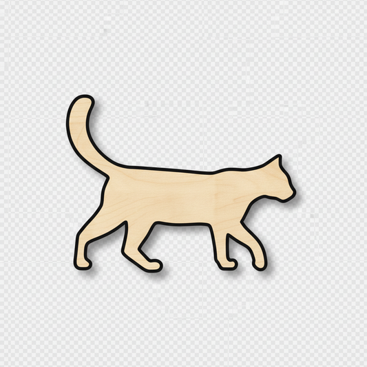 Unfinished Wood Cat Shape - Animal - Pet - Craft - up to 46" DIY NameSigns.com