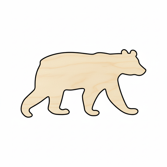 Unfinished Wood Black Bear Shape - Animal - Craft - up to 46" DIY NameSigns.com