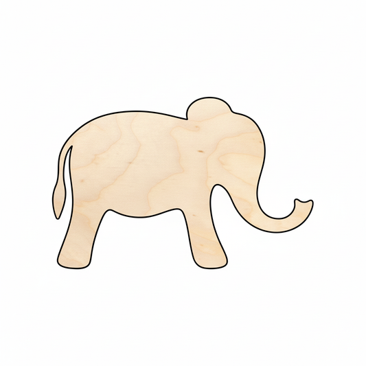 Unfinished Wood Simple Elephant Shape - Animal - Wildlife - Craft - up to 46" DIY NameSigns.com