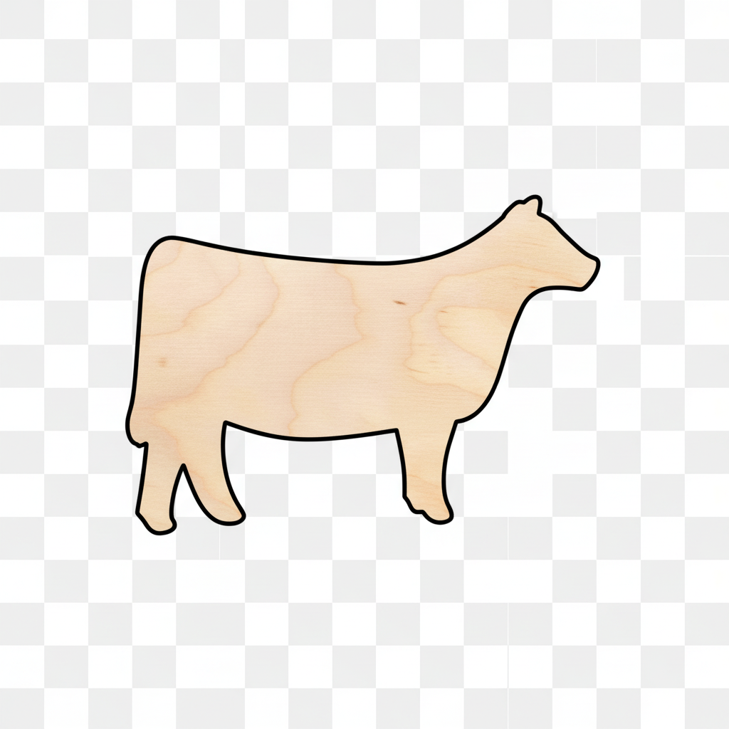 Unfinished Wood Cow Calf Silhouette - Craft- up to 46" DIY NameSigns.com
