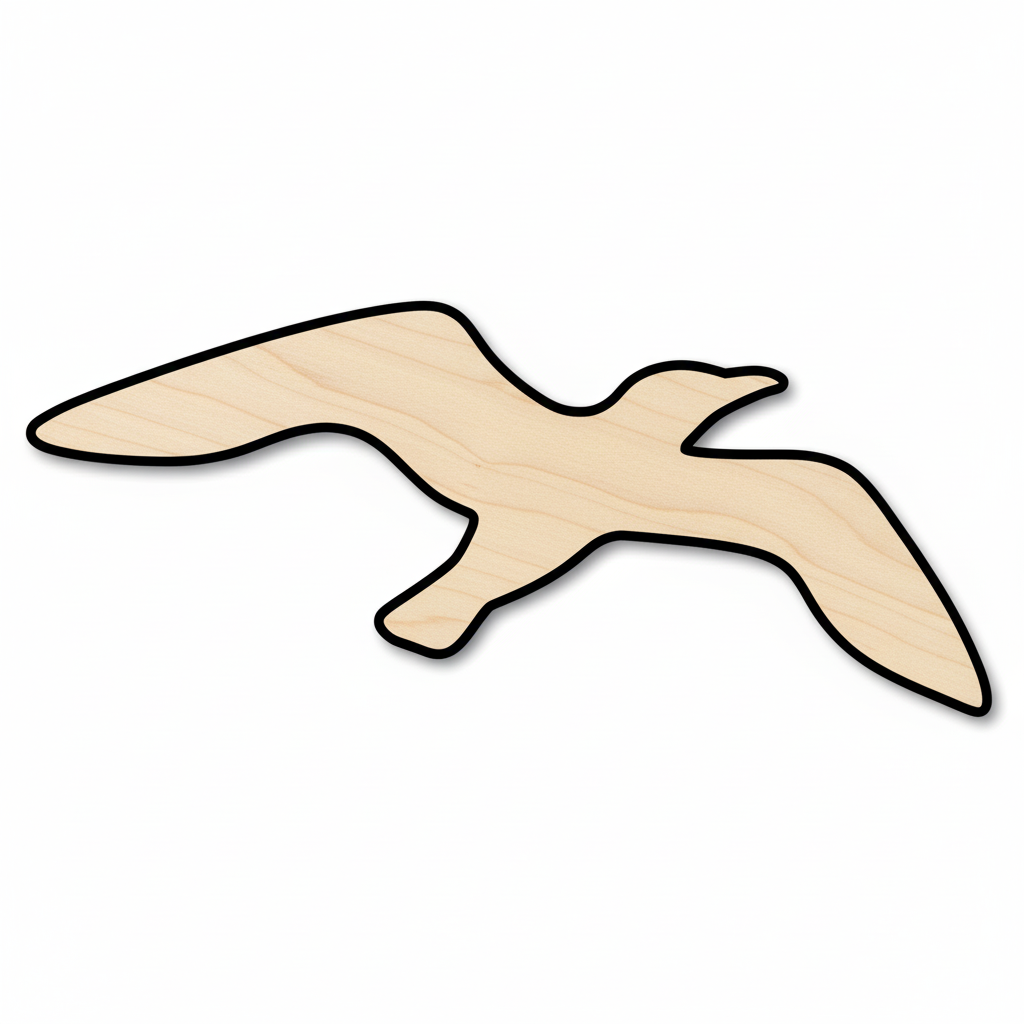 Unfinished Wood Seagull Shape - Beach - Bird - Wildlife - Craft - up to 46" DIY NameSigns.com