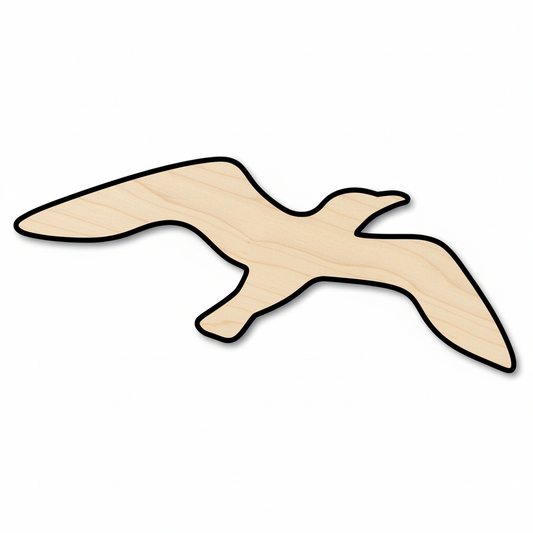 Unfinished Wood Seagull Shape - Beach - Bird - Wildlife - Craft - up to 46" DIY NameSigns.com