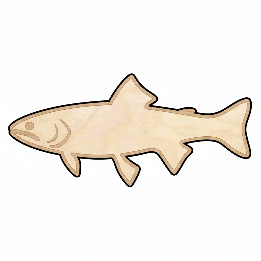 Unfinished Wood Trout Fish Shape - Fishing - Craft - up to 46" DIY NameSigns.com