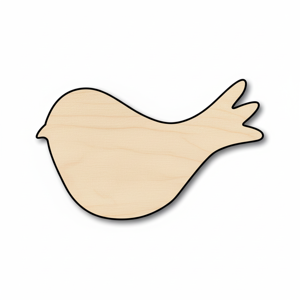 Unfinished Wood Bird Cute Craft Silhouette - Craft- up to 46" DIY NameSigns.com