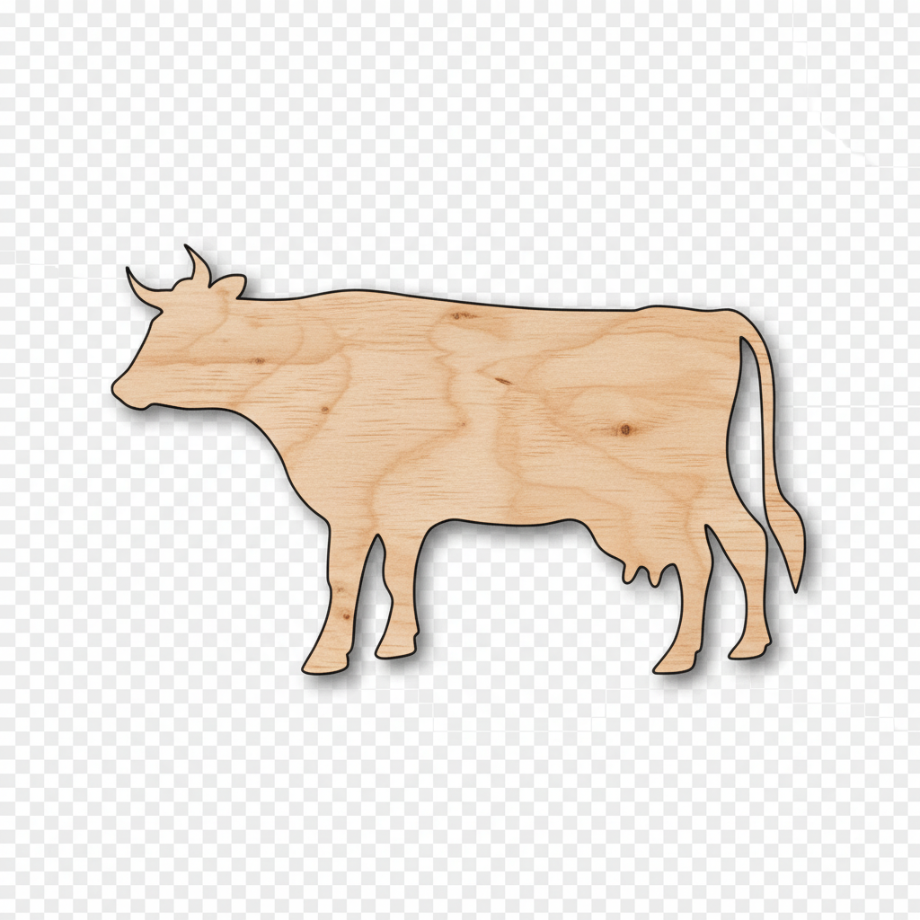Unfinished Wood Cow Shape - Farm Animal - Craft - up to 46" DIY NameSigns.com
