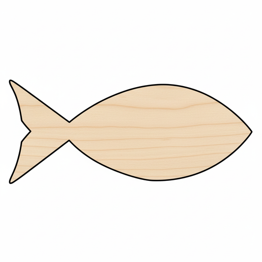 Unfinished Wood Fish Shape Silhouette - Craft- up to 46" DIY NameSigns.com