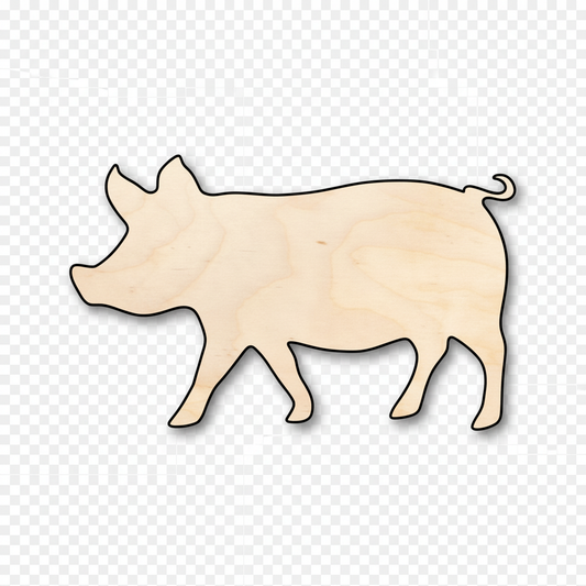 Unfinished Wood Pig Shape - Farm Animal - Craft - up to 46" DIY NameSigns.com