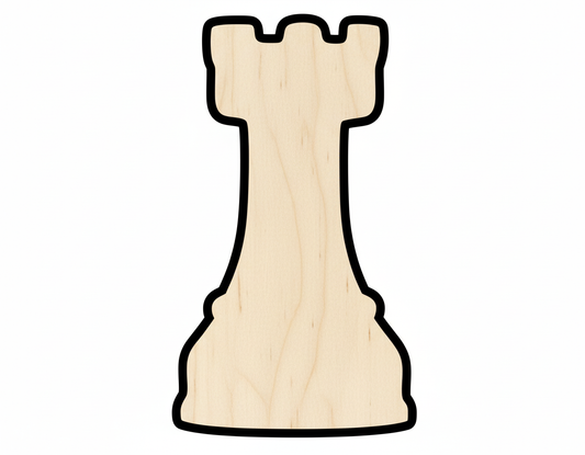 Wood Rook Chess Piece Shape DIY Craft Cutout NameSigns.com