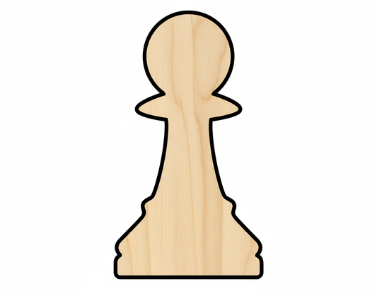 Wood Pawn Chess Piece Shape DIY Craft Cutout NameSigns.com