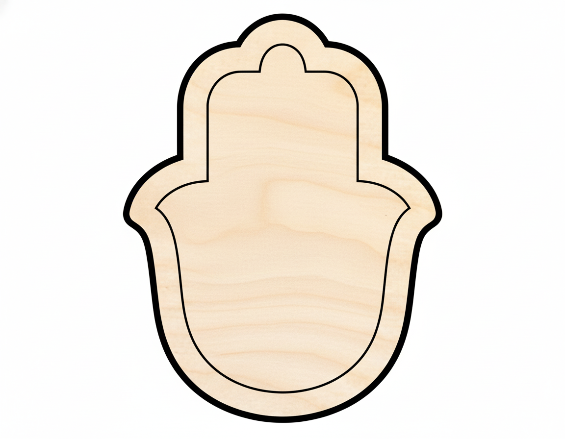Wood Hamsa Outline Shape DIY Craft Cutout NameSigns.com