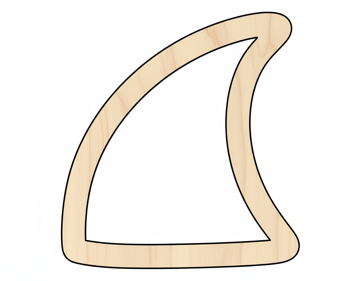 Wood Shark Fin Outline Shape DIY Craft Cutout NameSigns.com