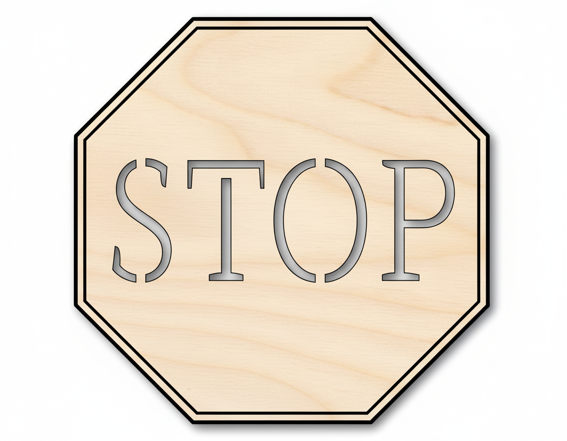 Wood Stop Sign Shape DIY Craft Cutout NameSigns.com