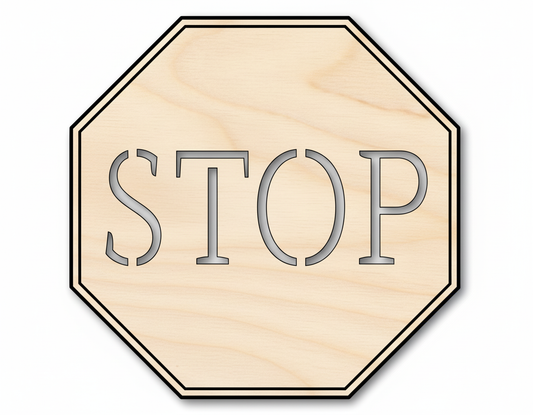 Wood Stop Sign Shape DIY Craft Cutout NameSigns.com