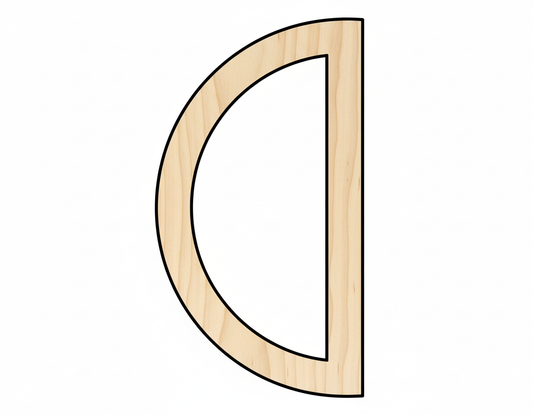 Wood Half Circle Outline Shape DIY Craft Cutout NameSigns.com