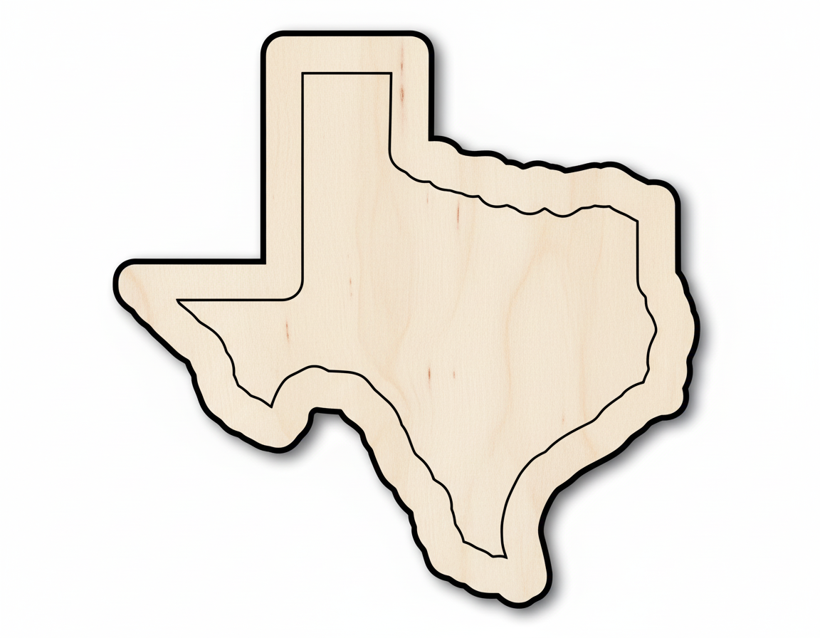 Wood Texas Outline Shape DIY Craft Cutout NameSigns.com