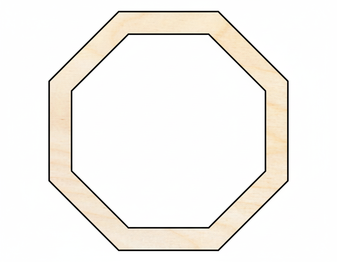 Wood Octagon Outline Shape DIY Craft Cutout NameSigns.com