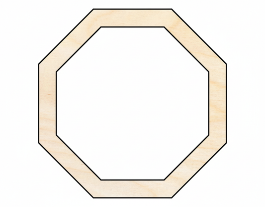 Wood Octagon Outline Shape DIY Craft Cutout NameSigns.com