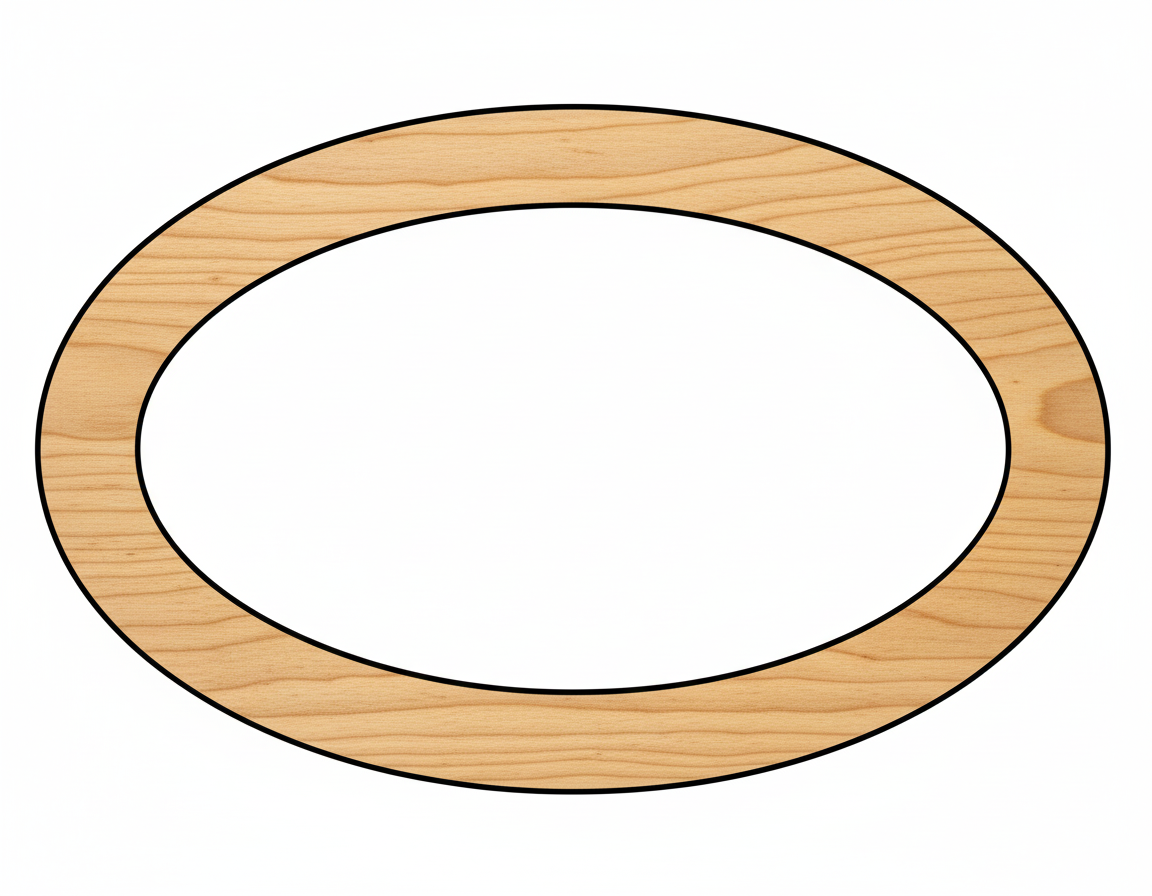 Wood Oval Outline Shape DIY Craft Cutout NameSigns.com