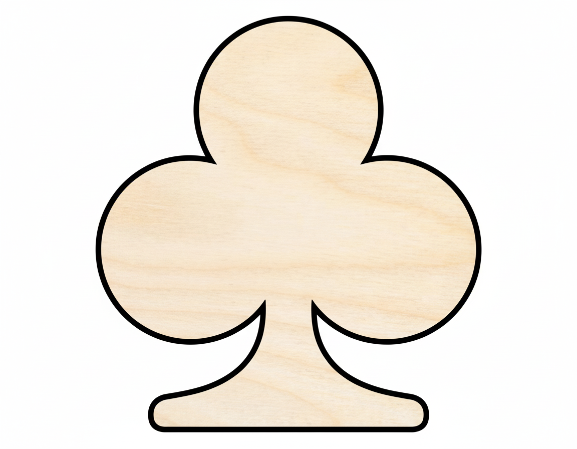 Wood Club Shape DIY Playing Cards Craft Cutout Up to 36" NameSigns.com