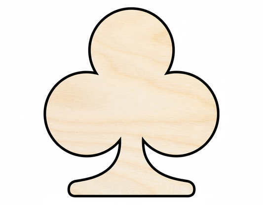 Wood Club Shape DIY Playing Cards Craft Cutout Up to 36" NameSigns.com