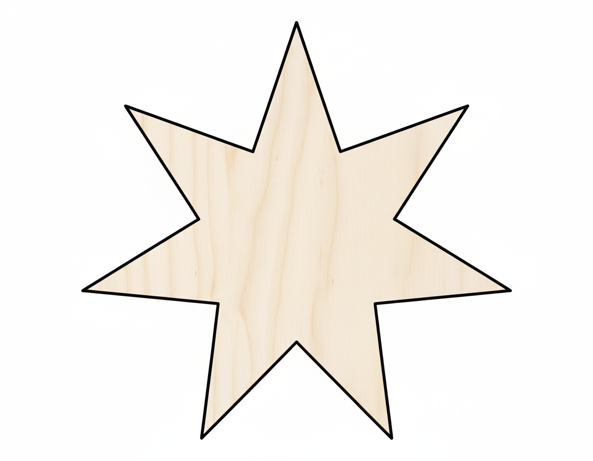 Wood Seven Pointed Star Shape - Craft - NameSigns.com