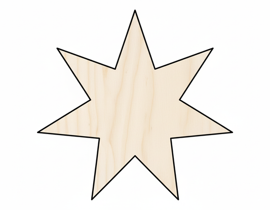 Wood Seven Pointed Star Shape - Craft - NameSigns.com