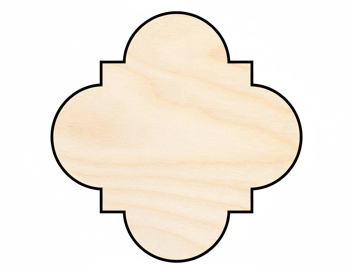 Wood Quatrefoil Shape - Craft - NameSigns.com